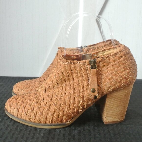 Sundance Shalimar Woven Leather Block Heel Booties - Picture 2 of 11